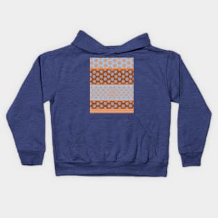 Japanese Geometric Classic Motif Patchwork Pattern Orange Kids Hoodie